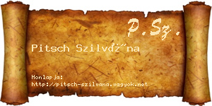 Pitsch Szilvána névjegykártya